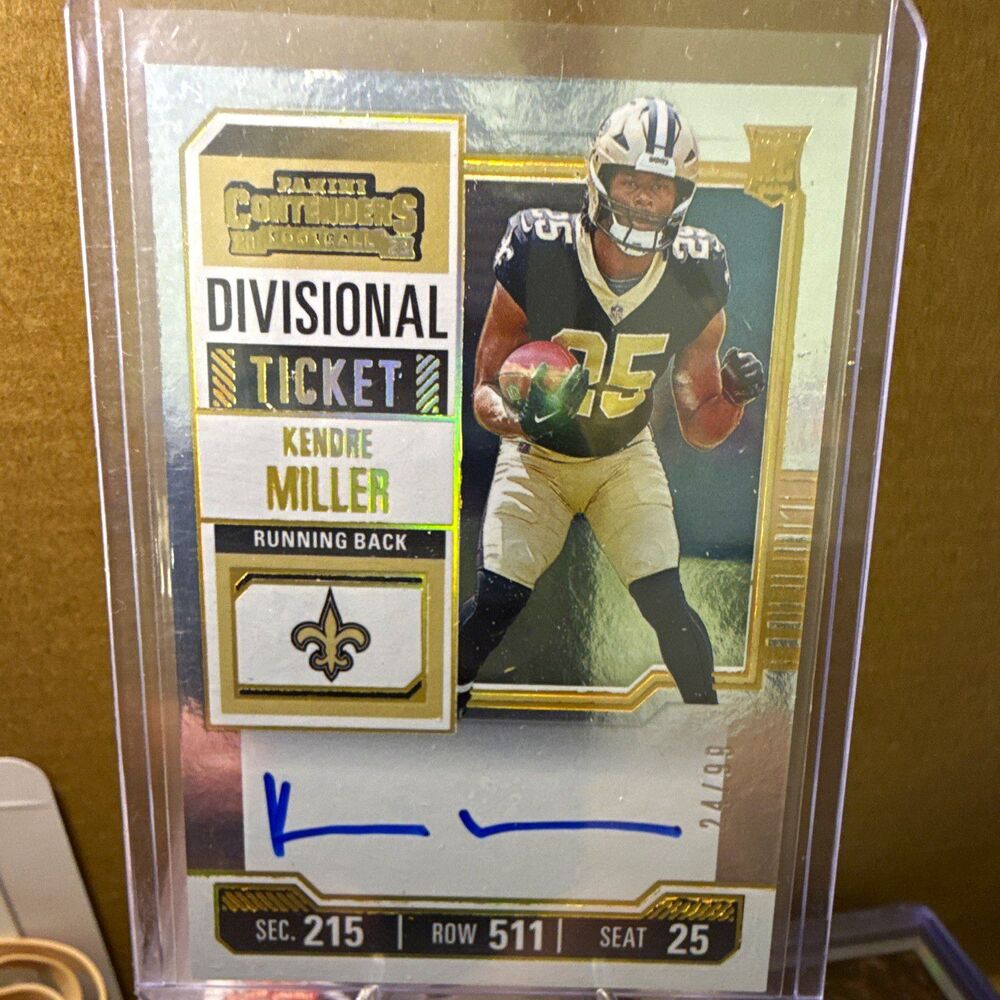 2023 Panini Contenders Kendre Miller Divisional Ticket Auto /75 #122 Saints